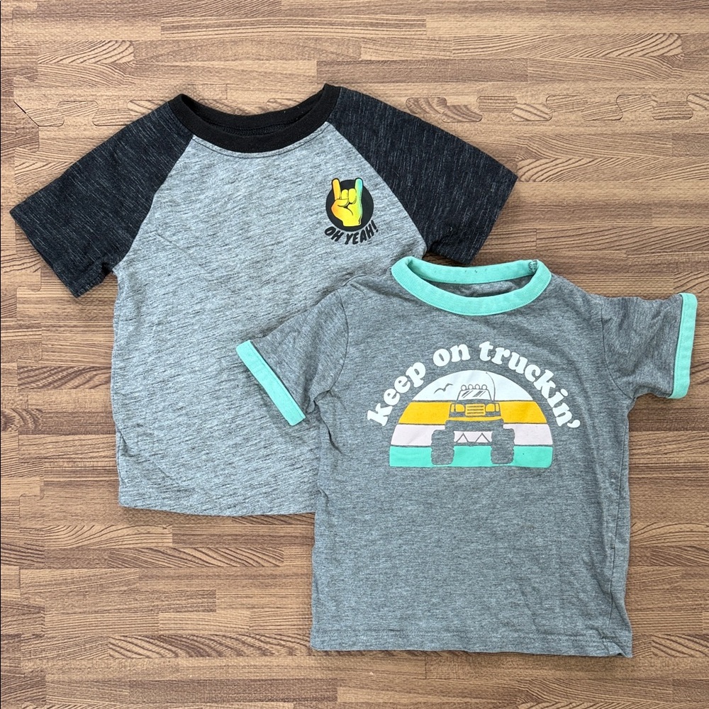 Toddler Gray and Black T-Shirts Set